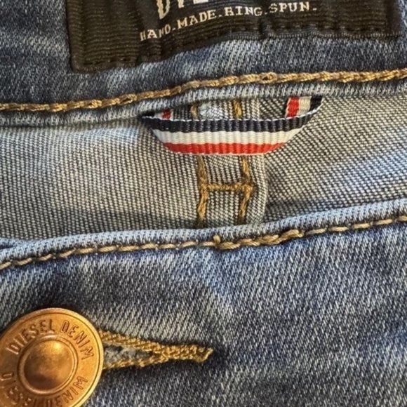 Diesel Women’s Jeans 34x30 Y2K Side Stripe Logo Vintage Mid Rise Denim - Picture 7 of 8